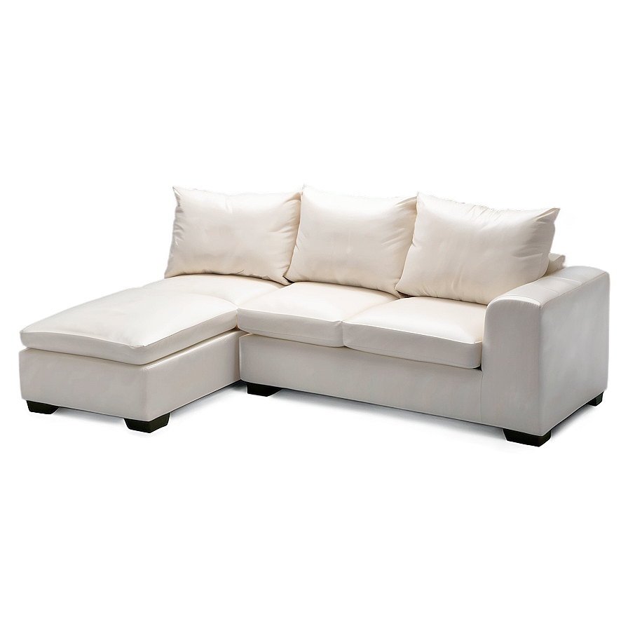 White L-shaped Couch Png 46