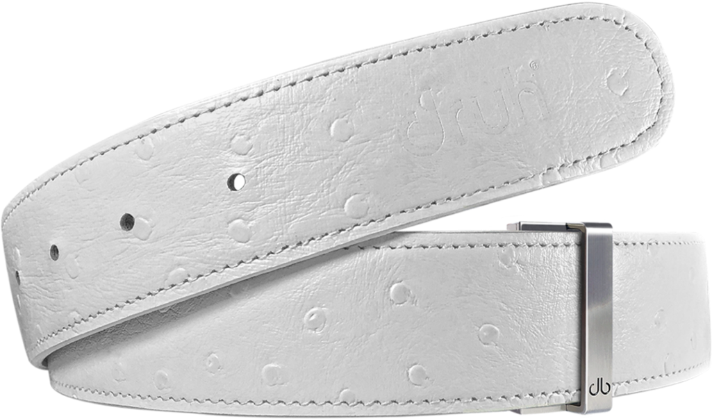 White Leather Beltwith Silver Buckle