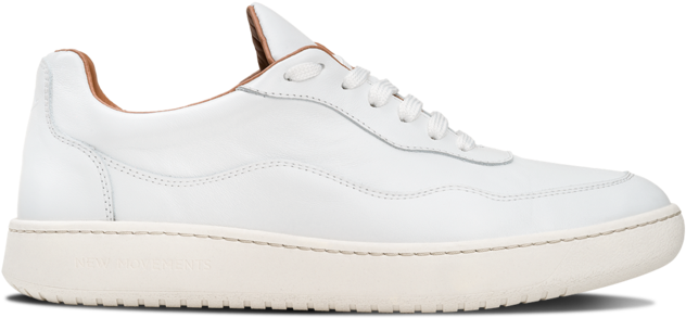 White Leather Sneaker Side View