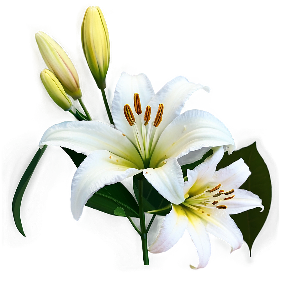 White Lilies Flowers Png 05242024