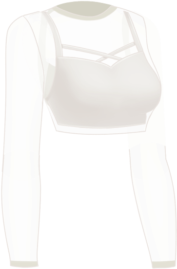 White Long Sleeve Crop Top Design