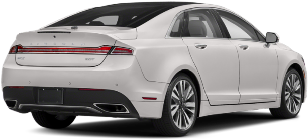 White Luxury Sedan Rear View