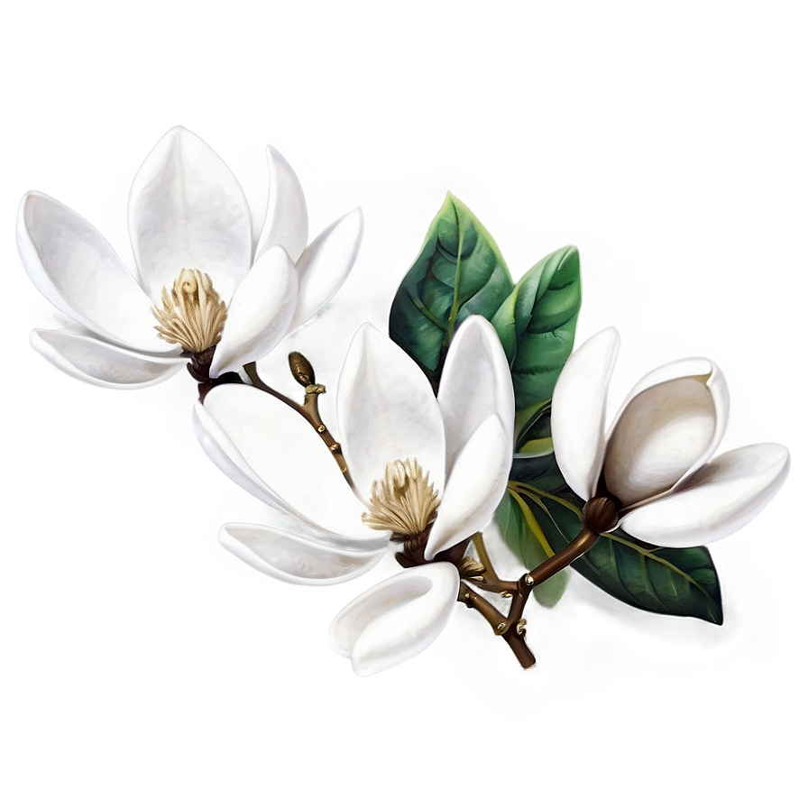 White Magnolia Flower Graphic Png Xds