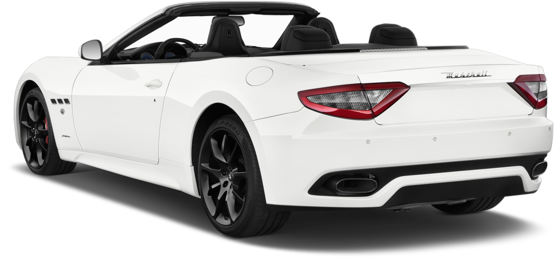 White Maserati Convertible Rear View