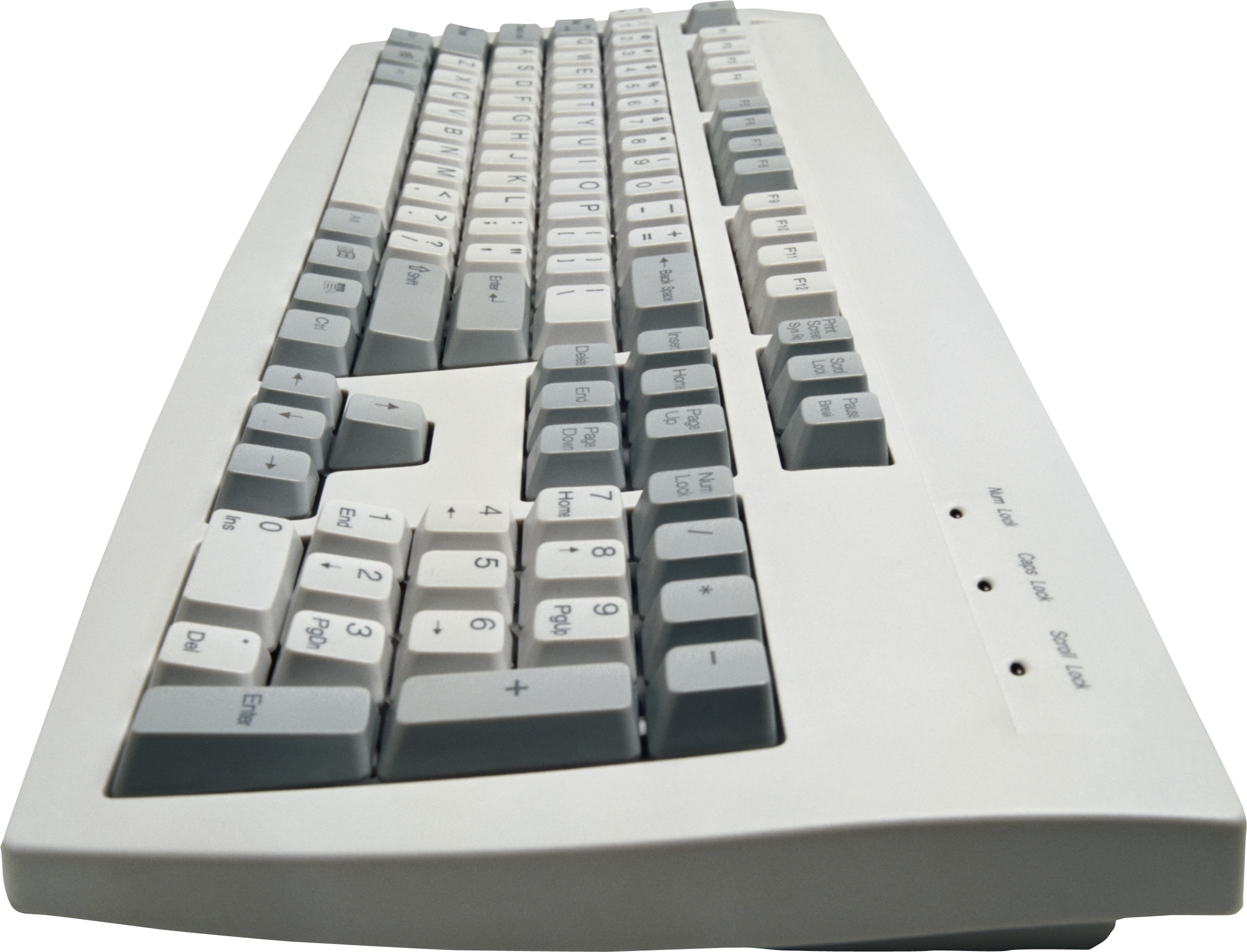 White Mechanical Keyboard Perspective View