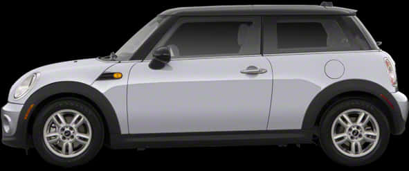 White Mini Cooper Side View