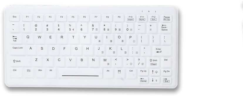 White Modern Keyboard Top View