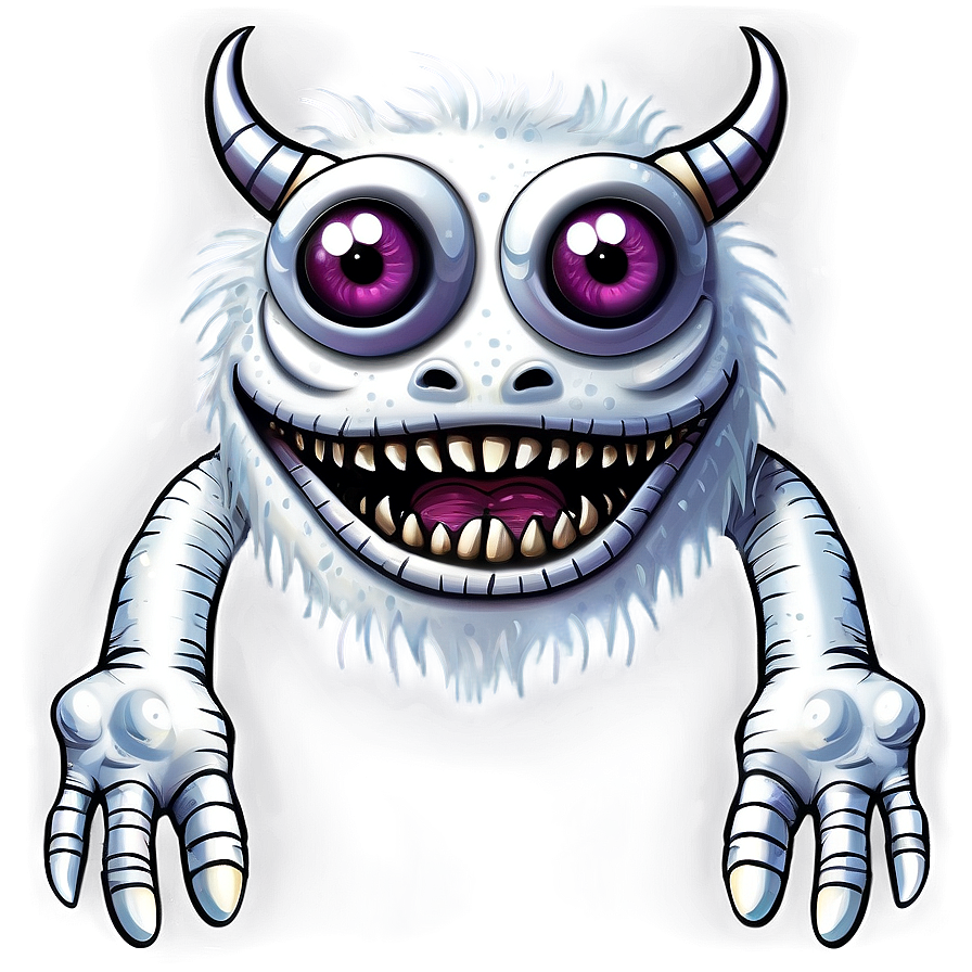 White Monster Cartoon Png Wgy82