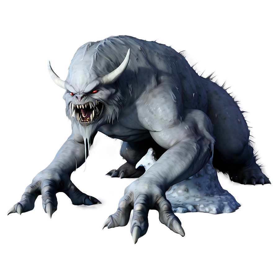 White Monster In Snow Png 42