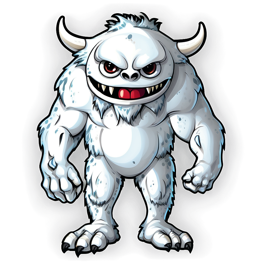 White Monster Mascot Graphic Png 06212024