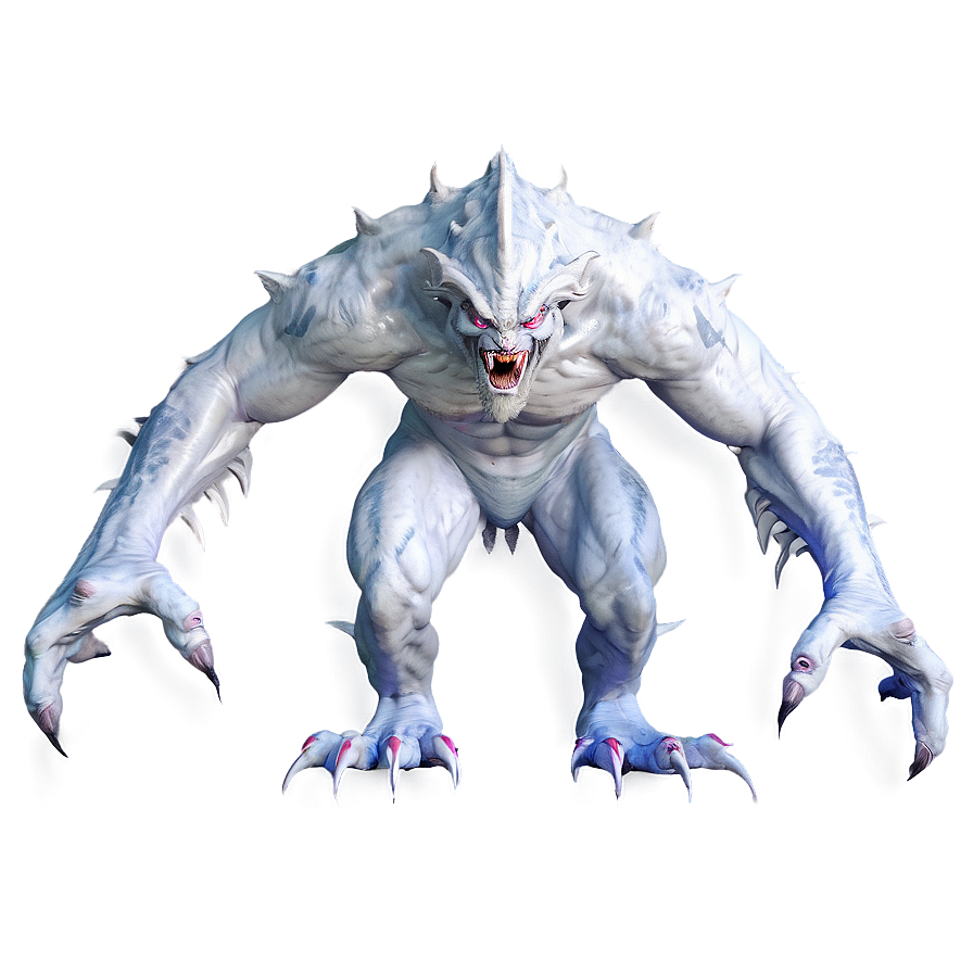 White Monster With Claws Png 06212024