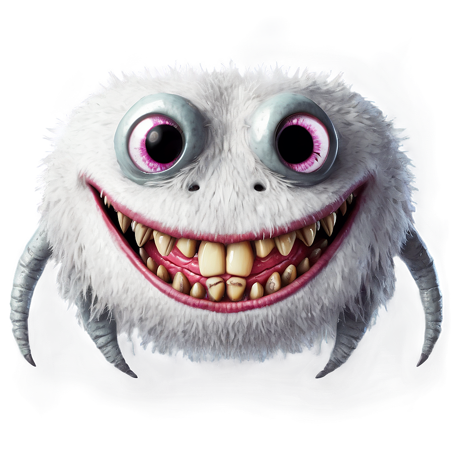 White Monster With Smile Png Goh94