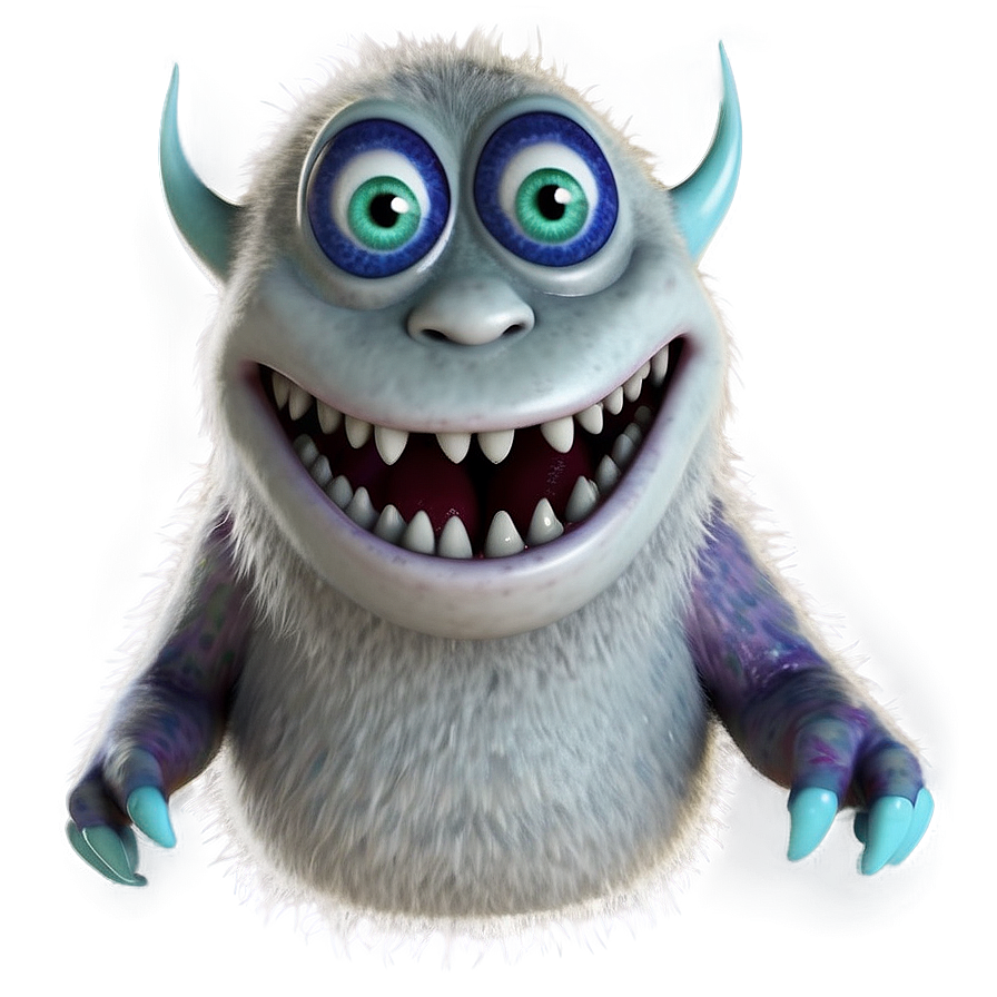 White Monster With Smile Png Hhw