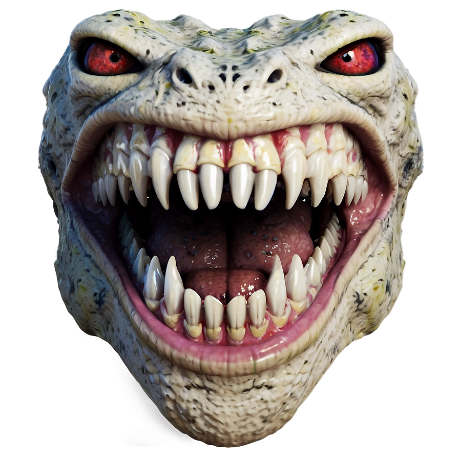 White Monster With Teeth Png Rtm41