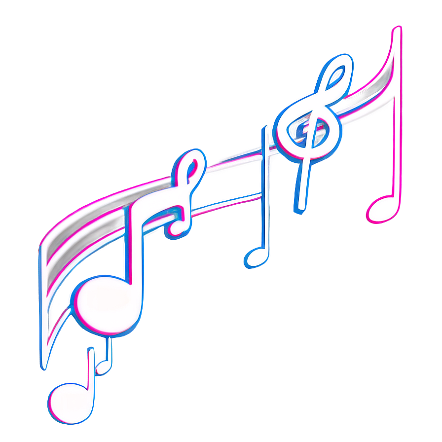 White Music Notes Falling Png 06262024