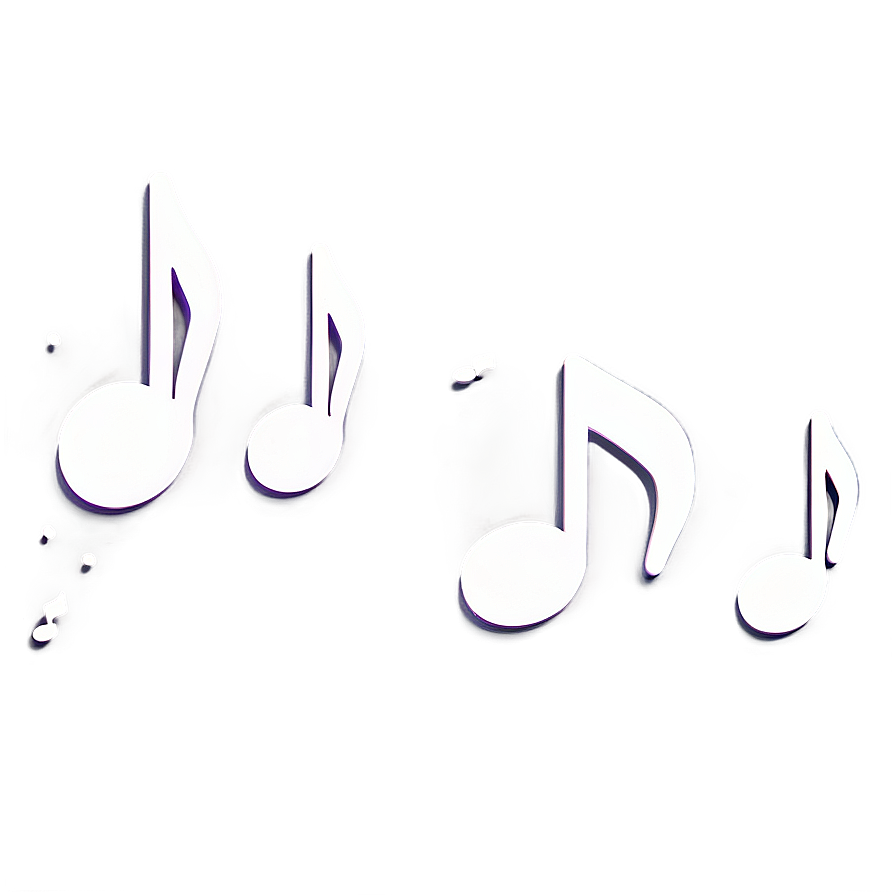 White Music Notes Falling Png 3