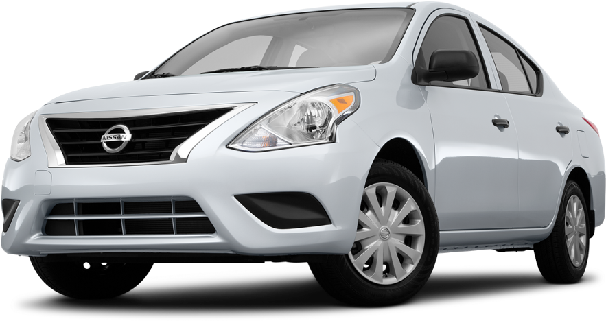 White Nissan Versa Sedan Profile View