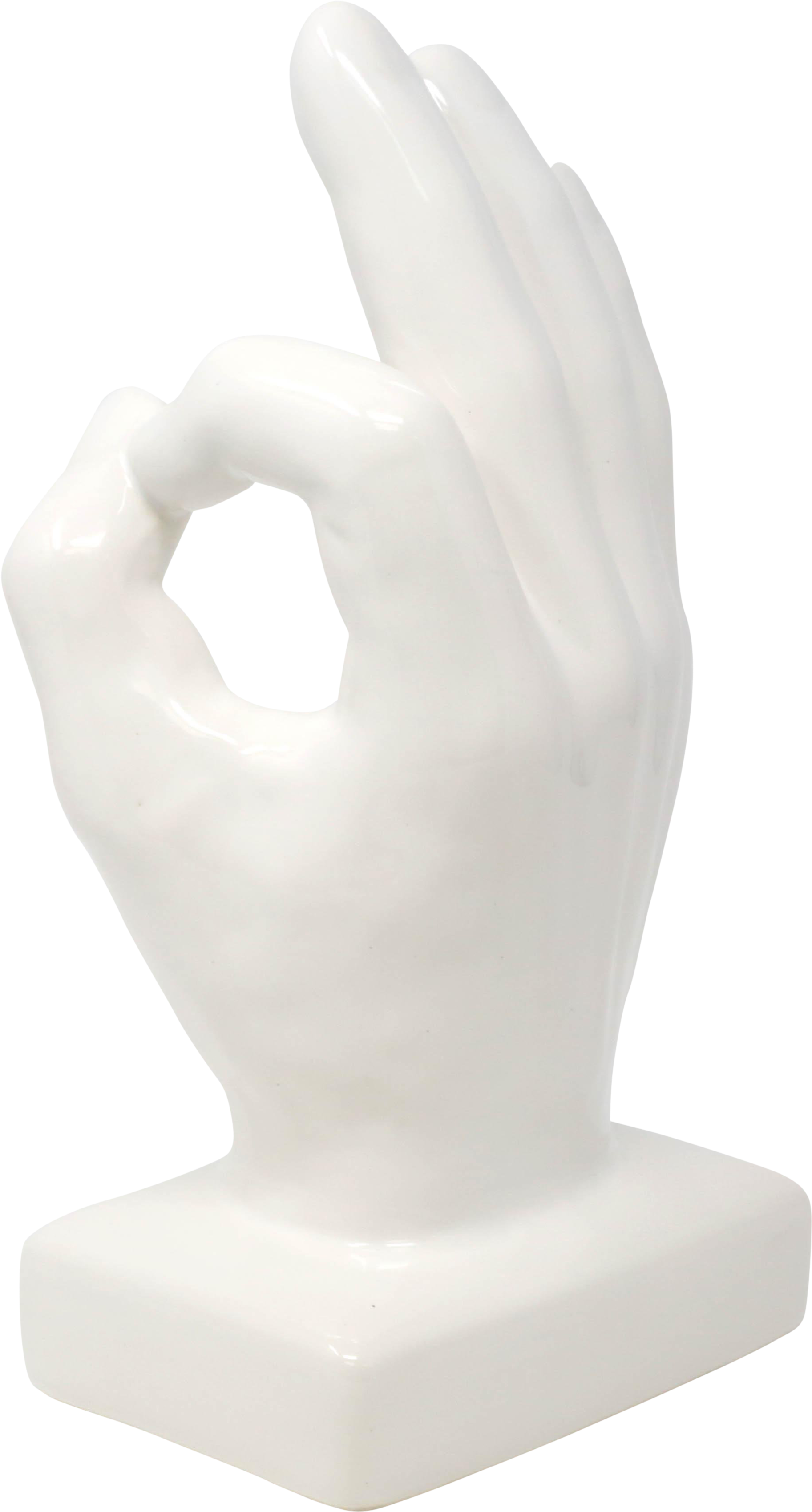 White O K Gesture Sculpture