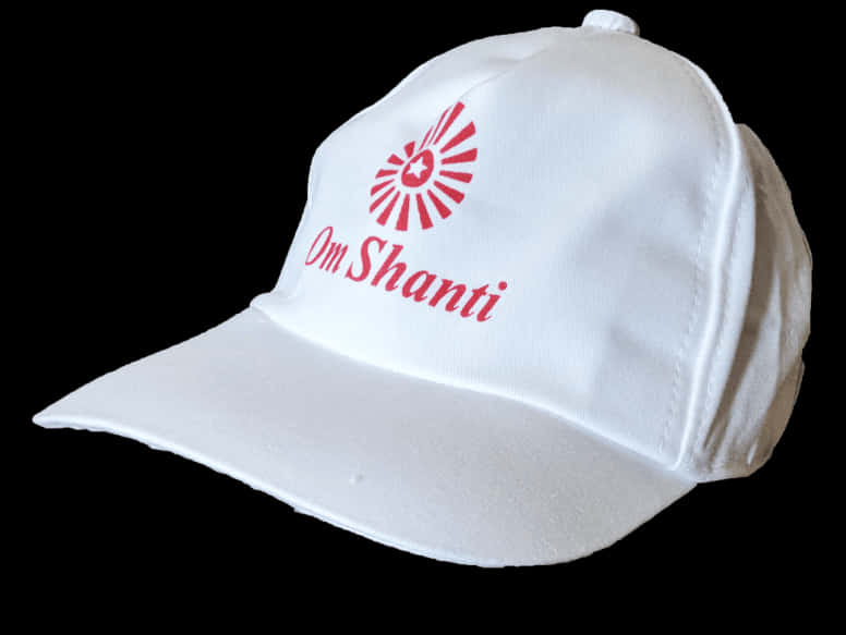 White Om Shanti Baseball Cap