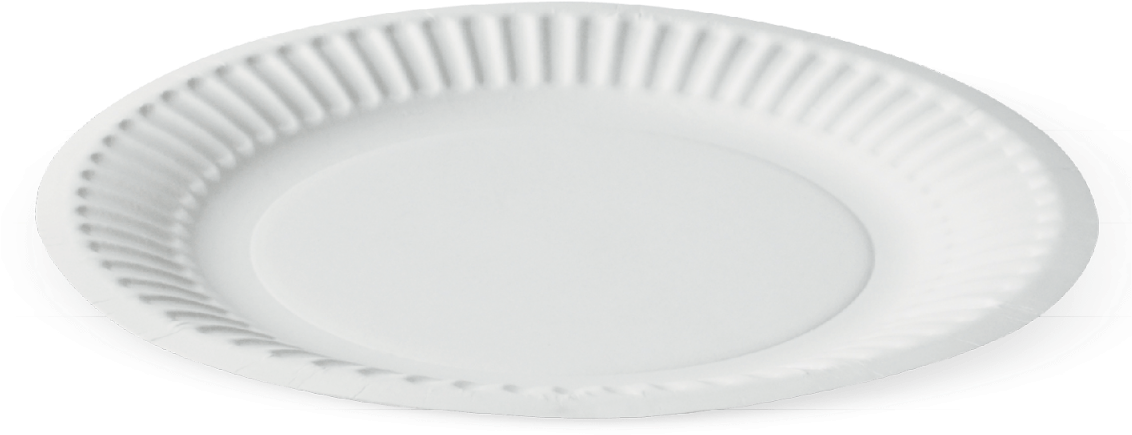 White Paper Plate Top View