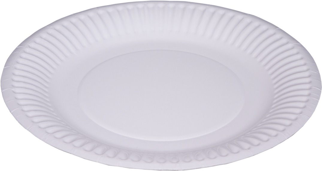 White Paper Plate Top View