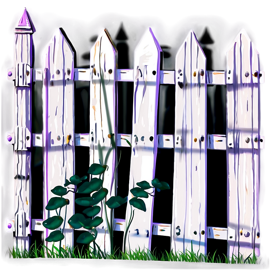 White Picket Fence Close-up Png Vbf24