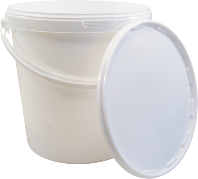 White Plastic Bucketwith Lid