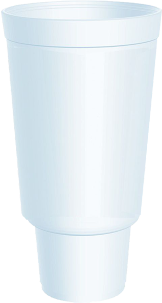 White Plastic Cup Isolated