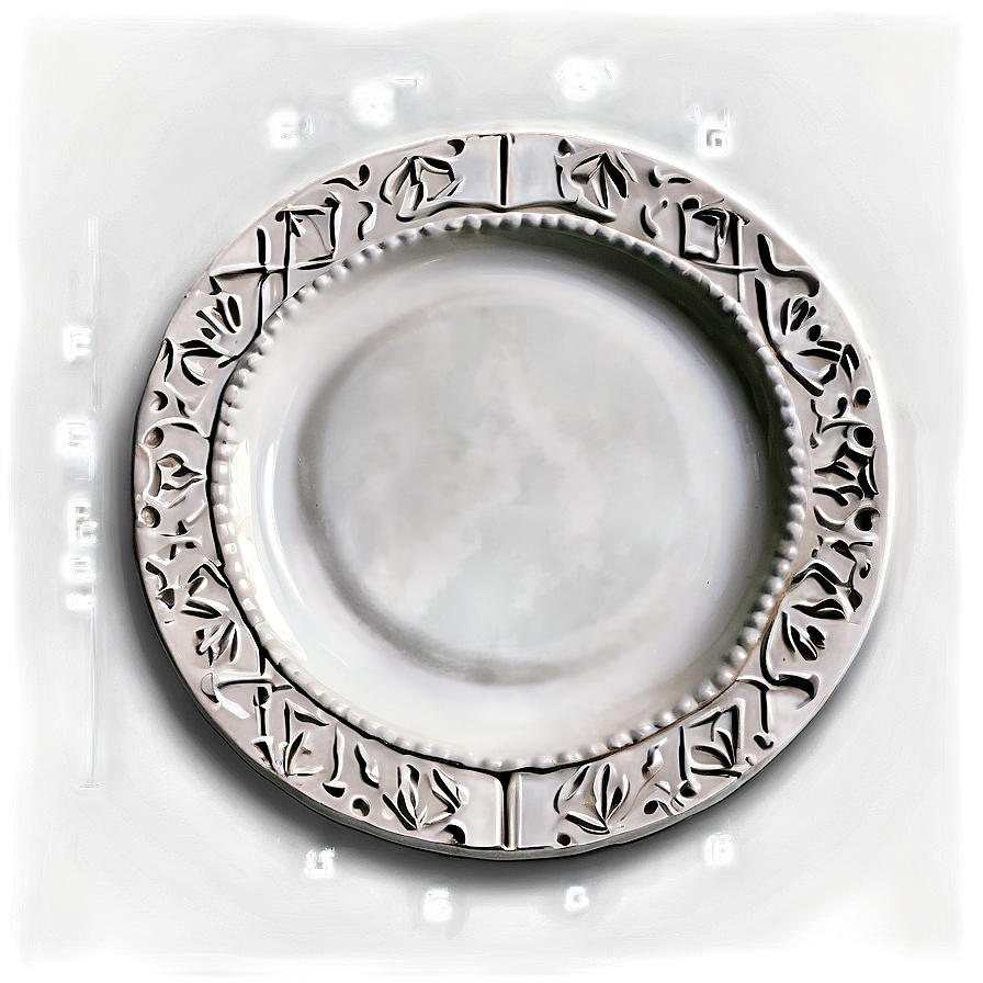 White Plate With Cutout Design Png Sux