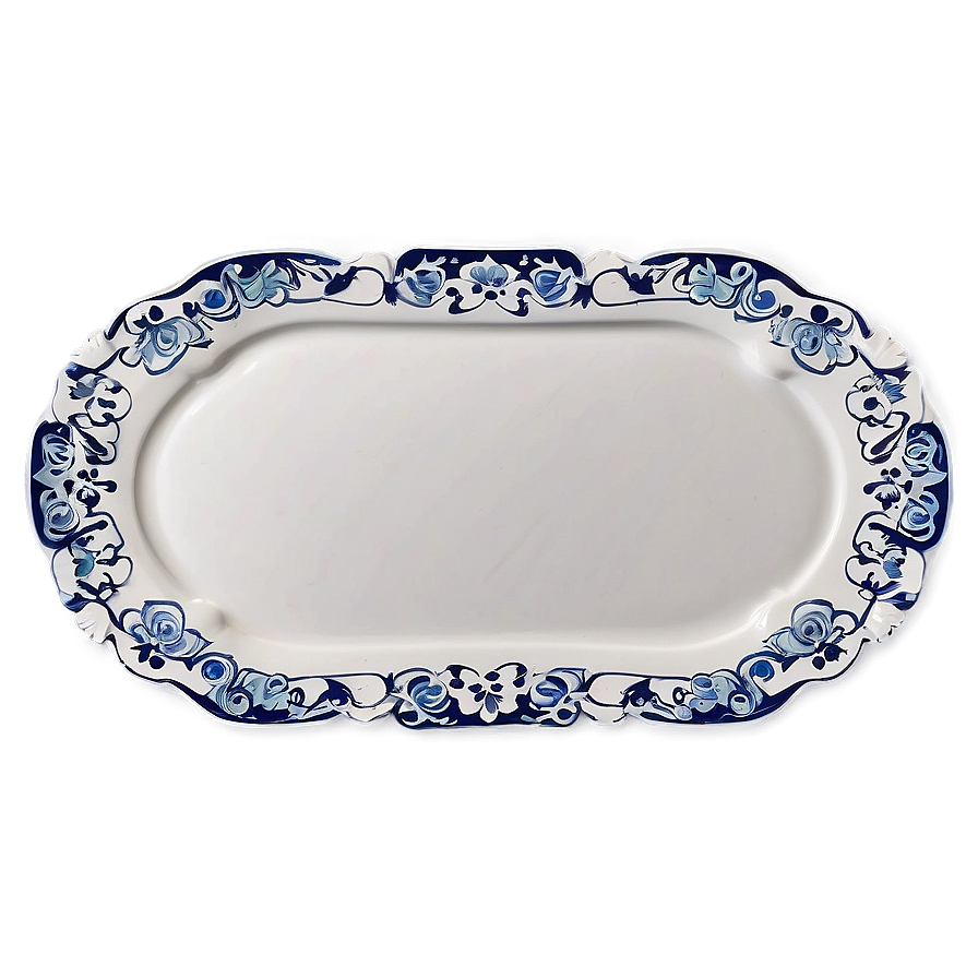 White Plate With Decorative Border Png 36