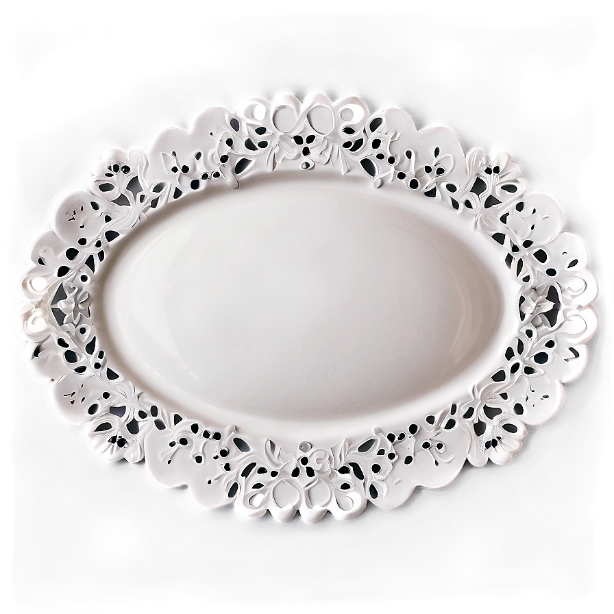 White Plate With Lace Detail Png 06212024