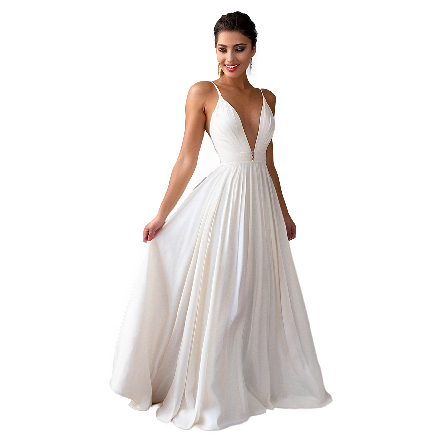 White Prom Dress Elegance Png 62