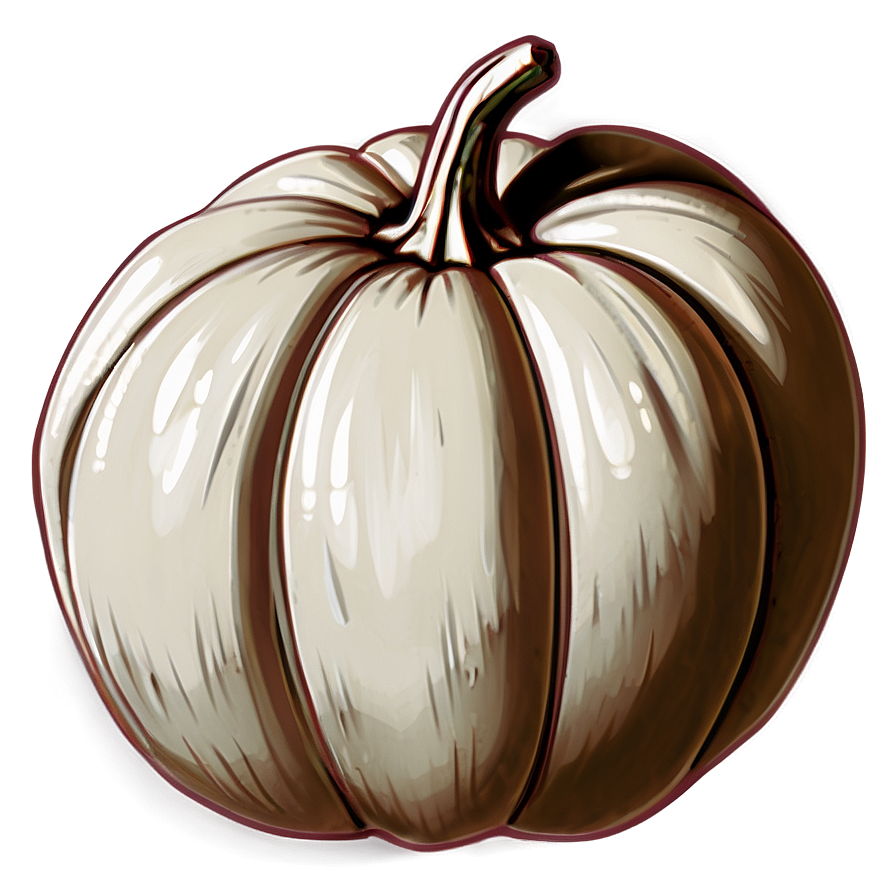 White Pumpkin Sketch Png 40