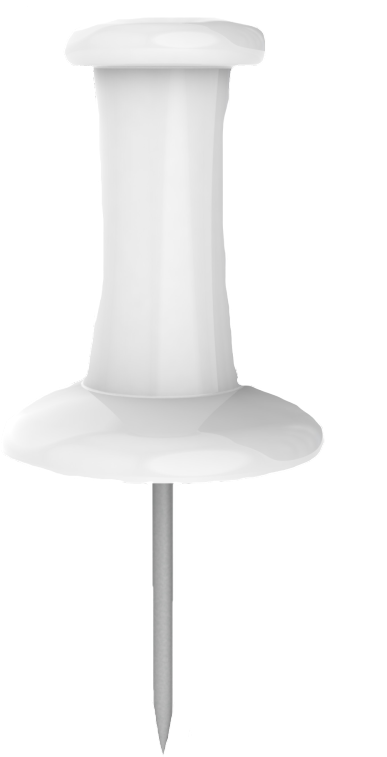 White Pushpin Isolated