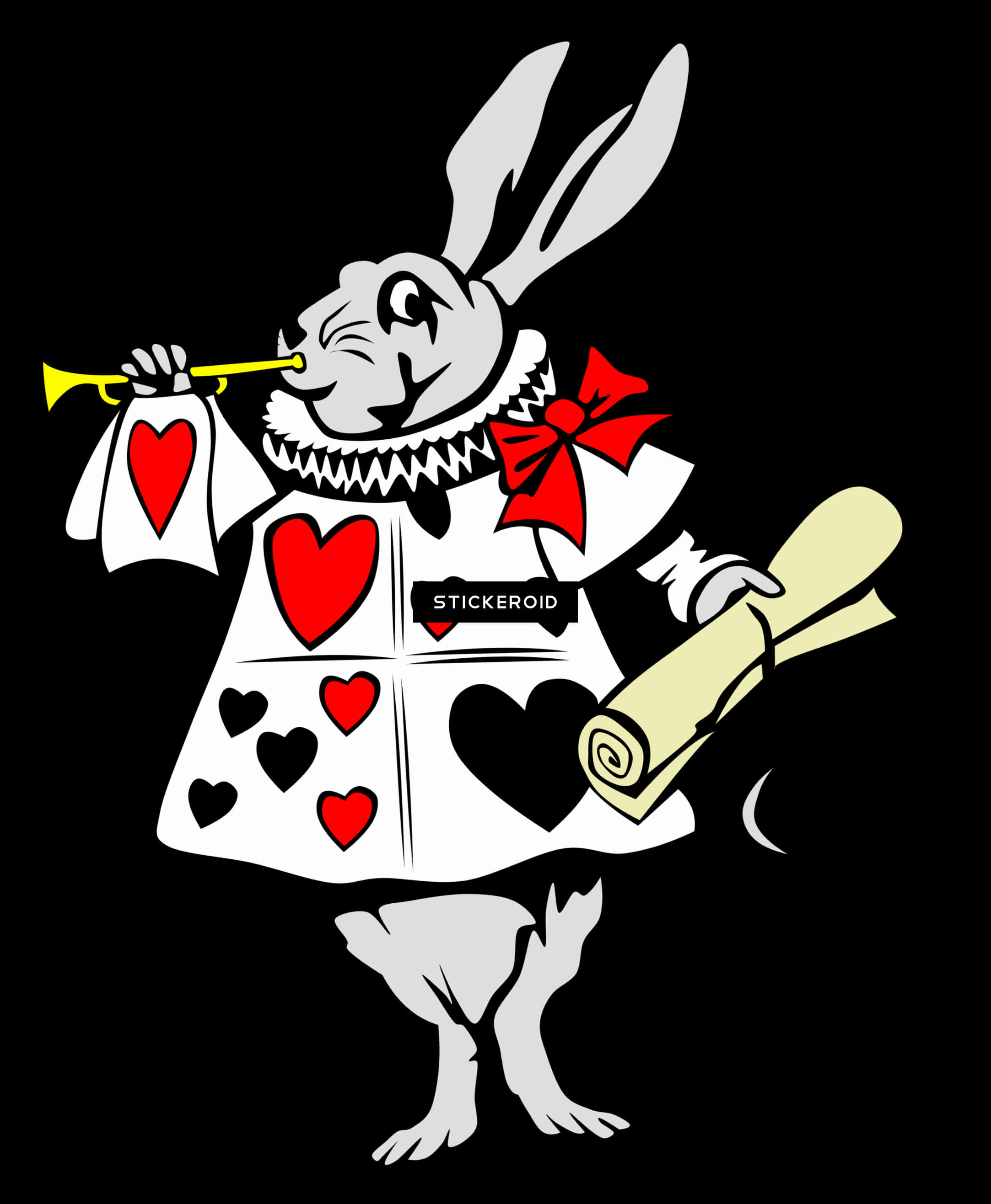 White Rabbit Trumpet Scroll Alice In Wonderland