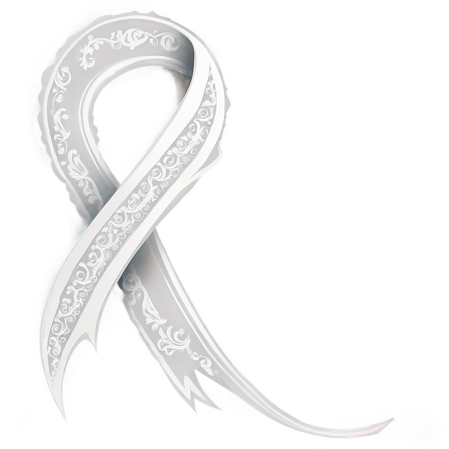 White Ribbon Swirl Decoration Png 61