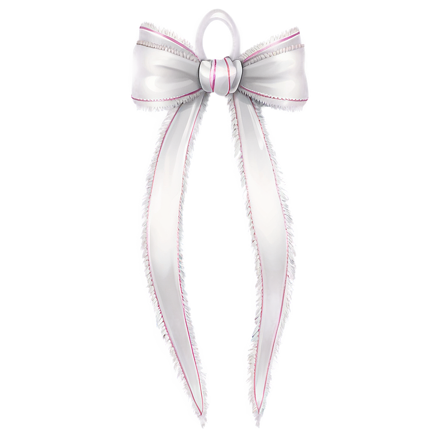 White Ribbon With Fringe Png 40