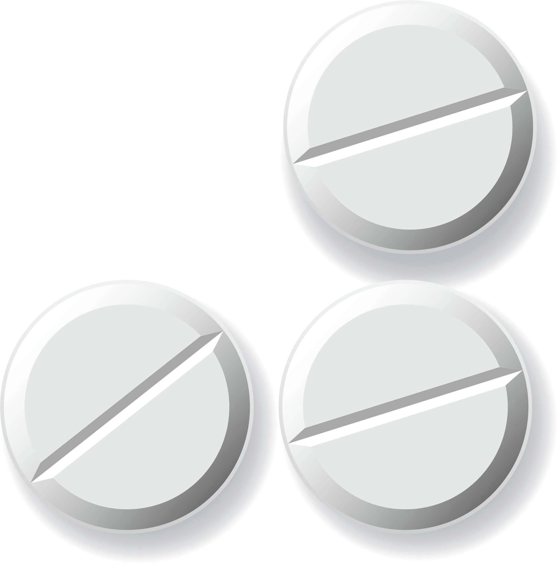 White Round Pills Vector Illustration