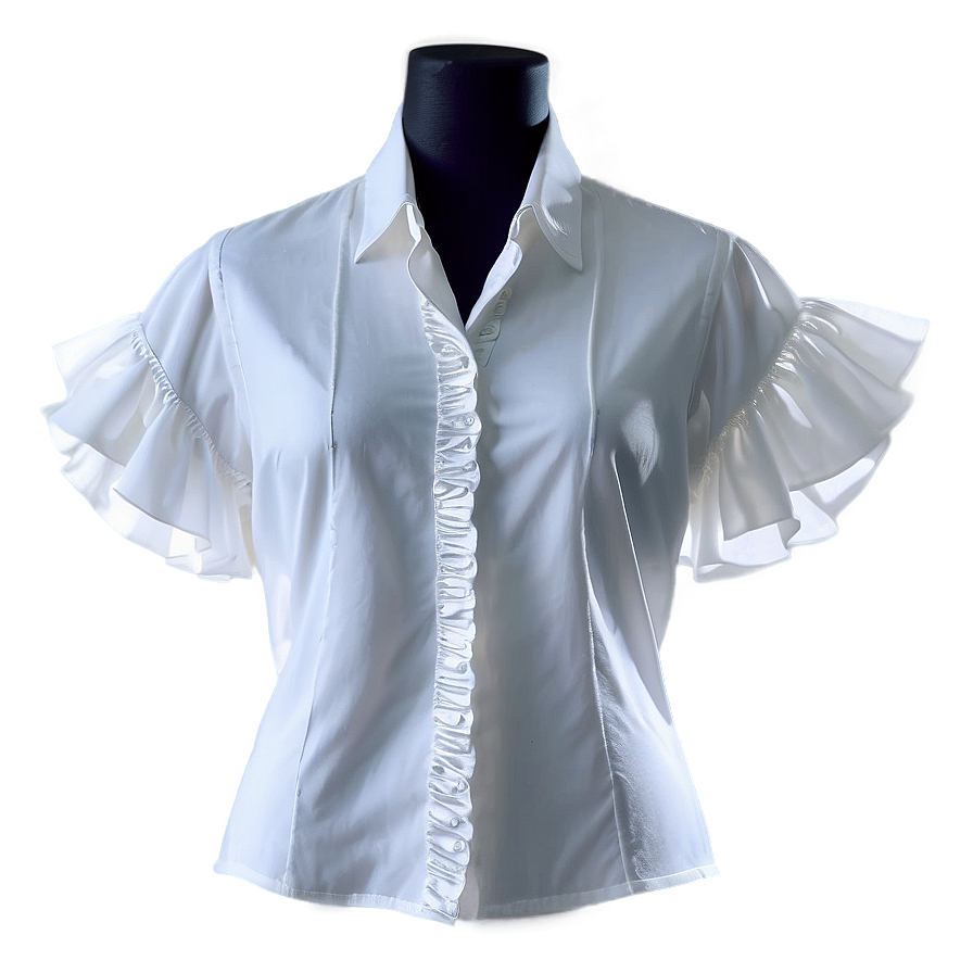 White Ruffle Shirt Png Evg