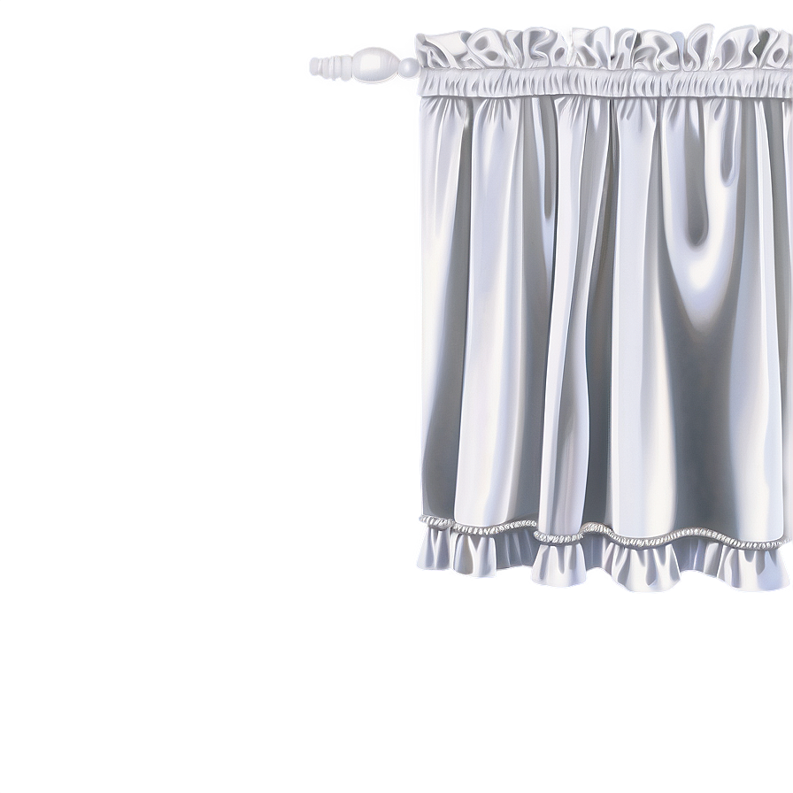 White Ruffled Curtains Png 06282024