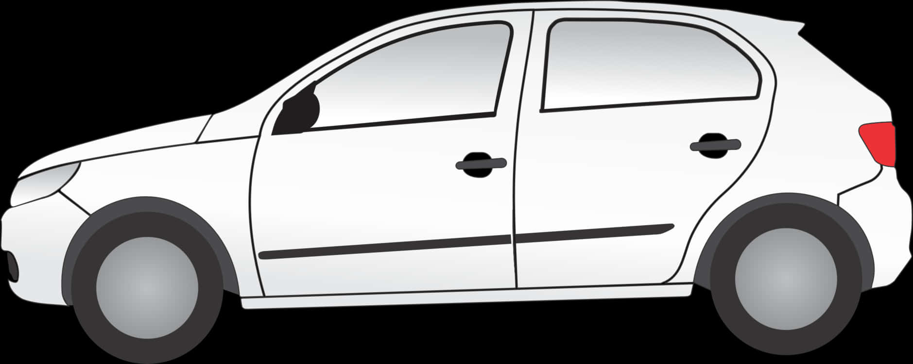 White Sedan Car Vector Illustration