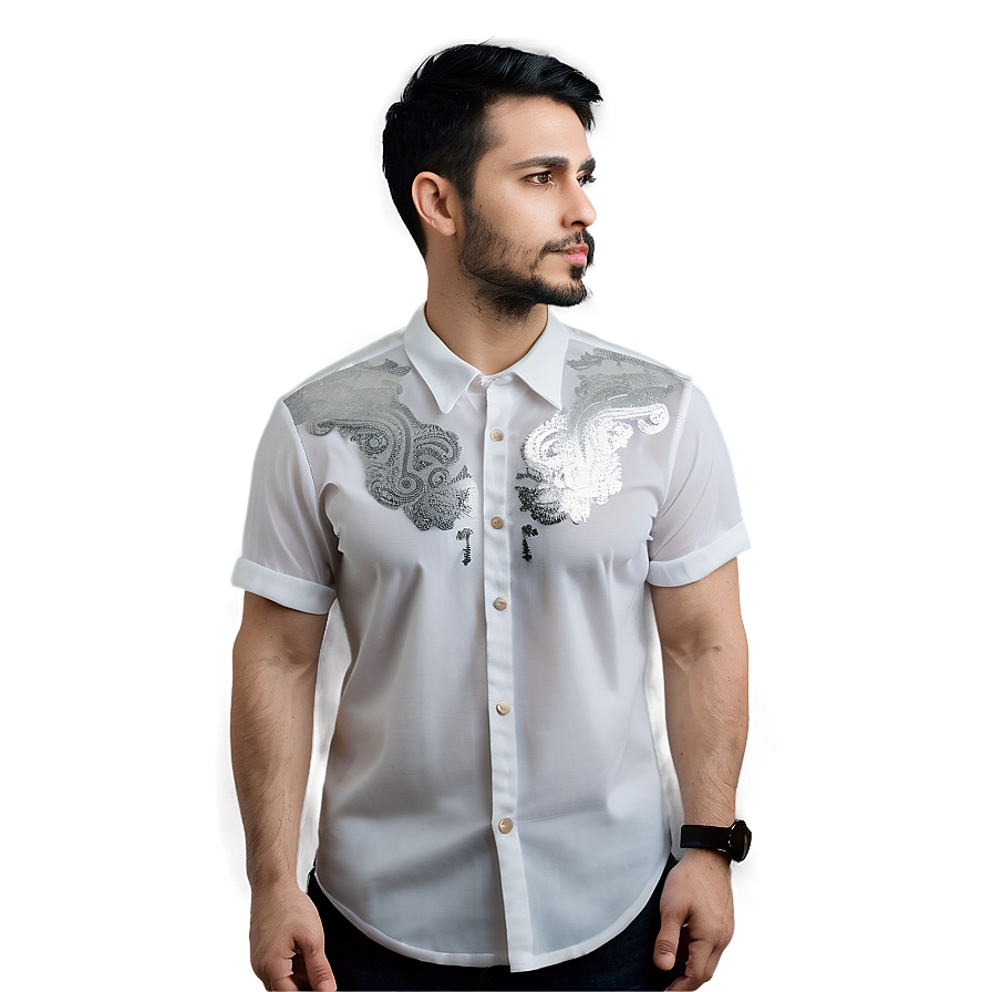 White Sequin Shirt Png Aqg