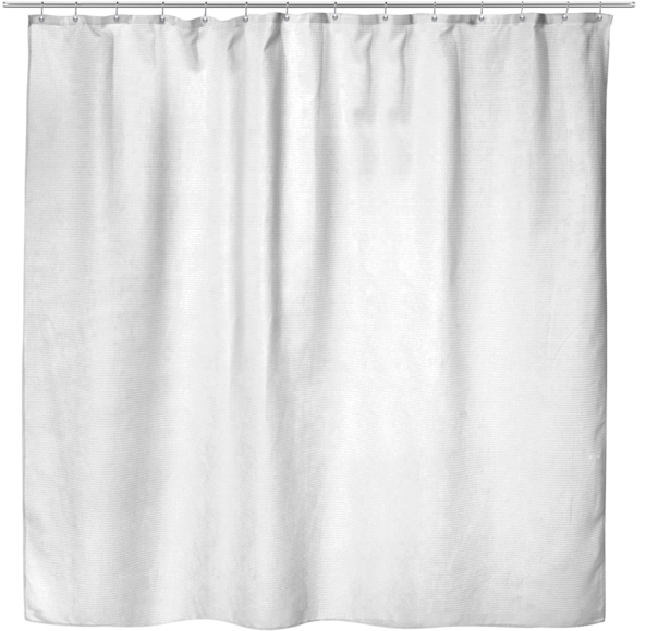 White Shower Curtain Hanging