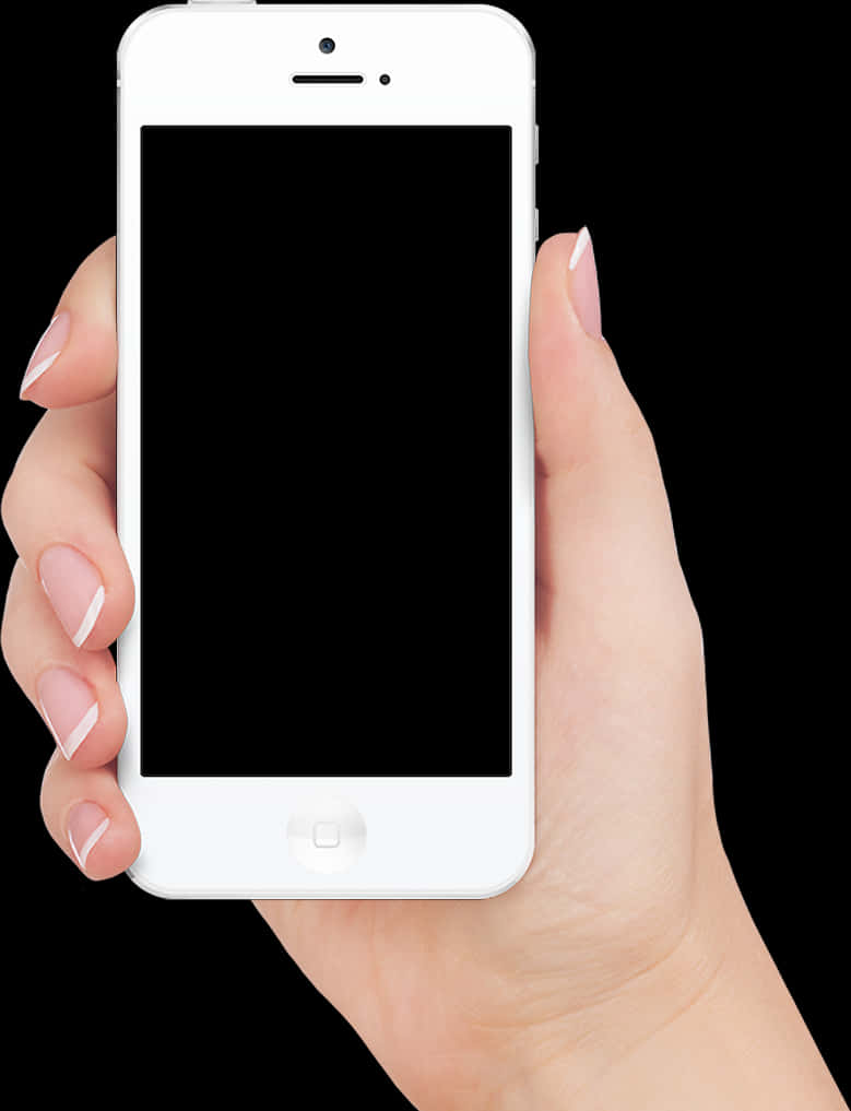 White Smartphonein Hand Isolated