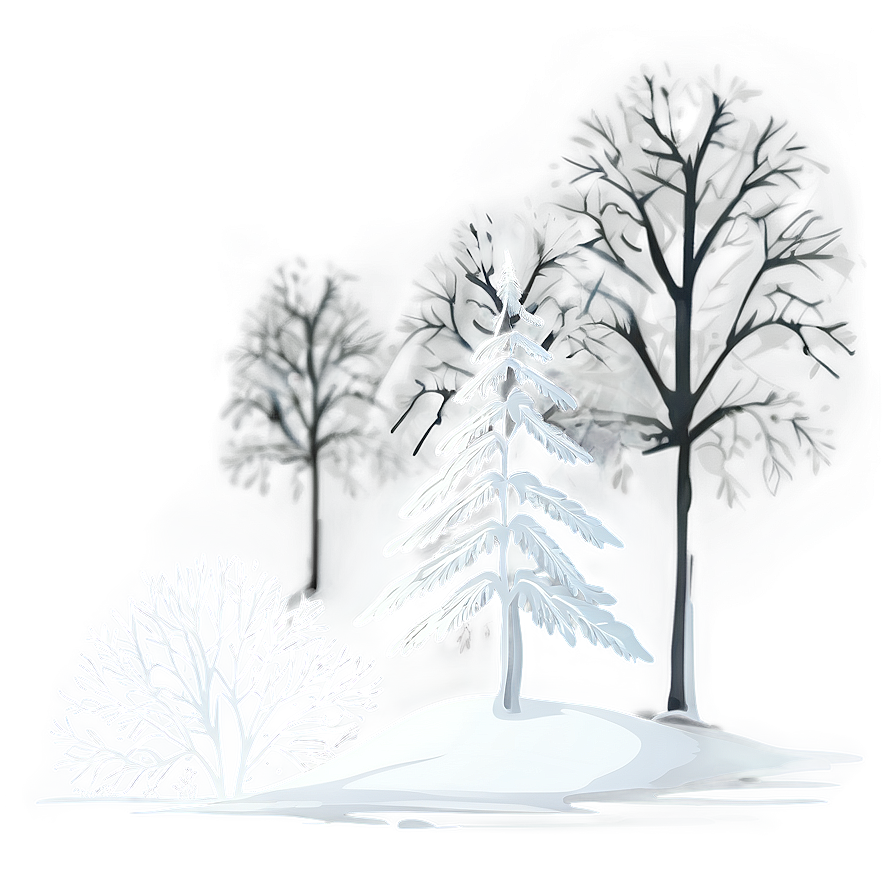 White Snowy Tree Landscape Png Ajr