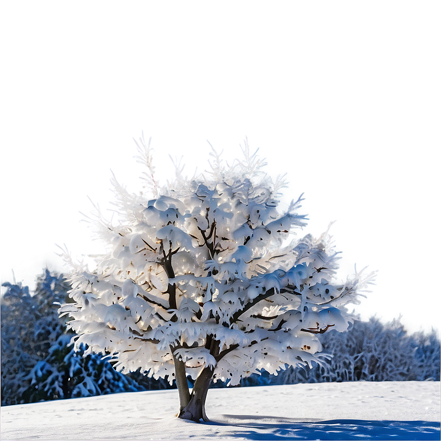 White Snowy Tree Landscape Png Fef80