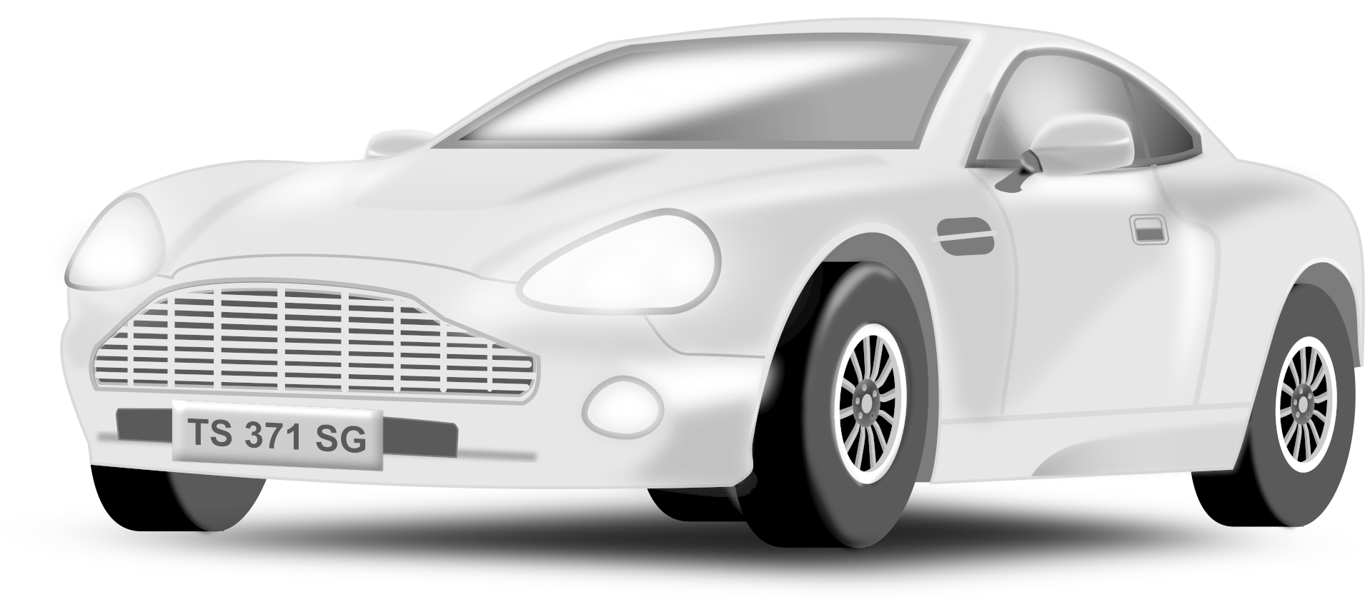 White Sports Car Illustration