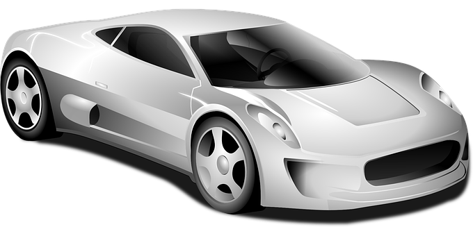 White Sports Car Illustration