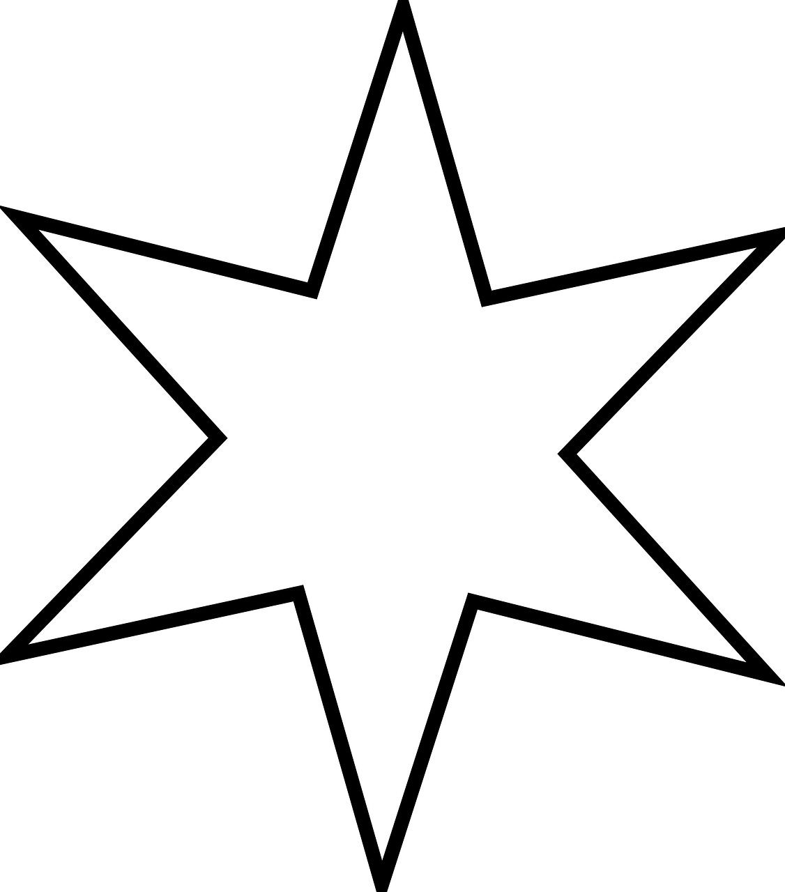 White Star Outlineon Teal Background