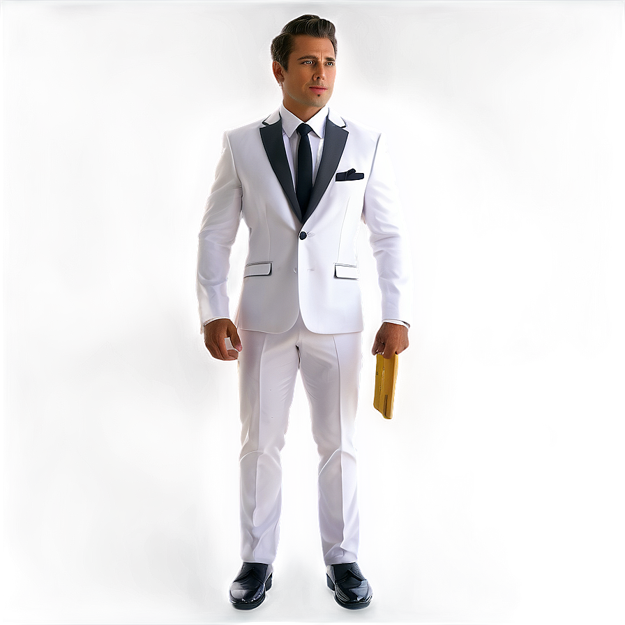 White Suit And Black Tie Png Vxk7